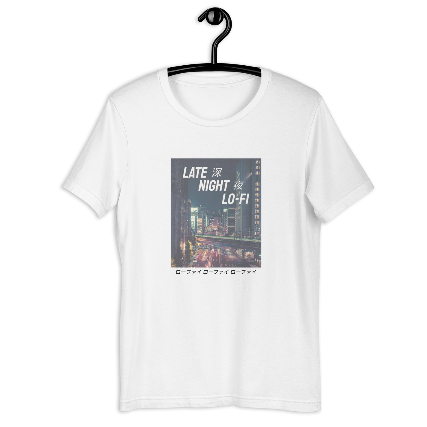 Late Night Lo-Fi City Life White Vaporwave Soft Tee T-Shirt