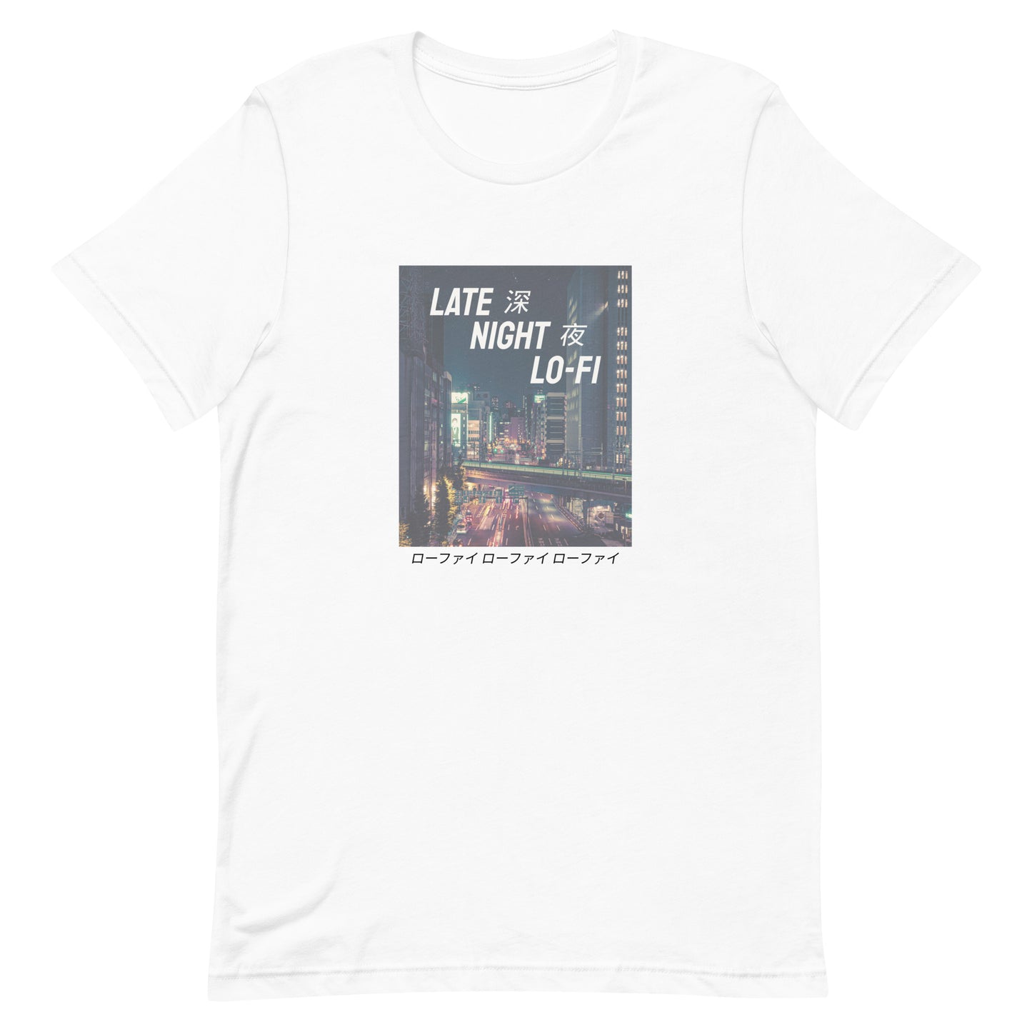 Late Night Lo-Fi City Life White Vaporwave Soft Tee T-Shirt