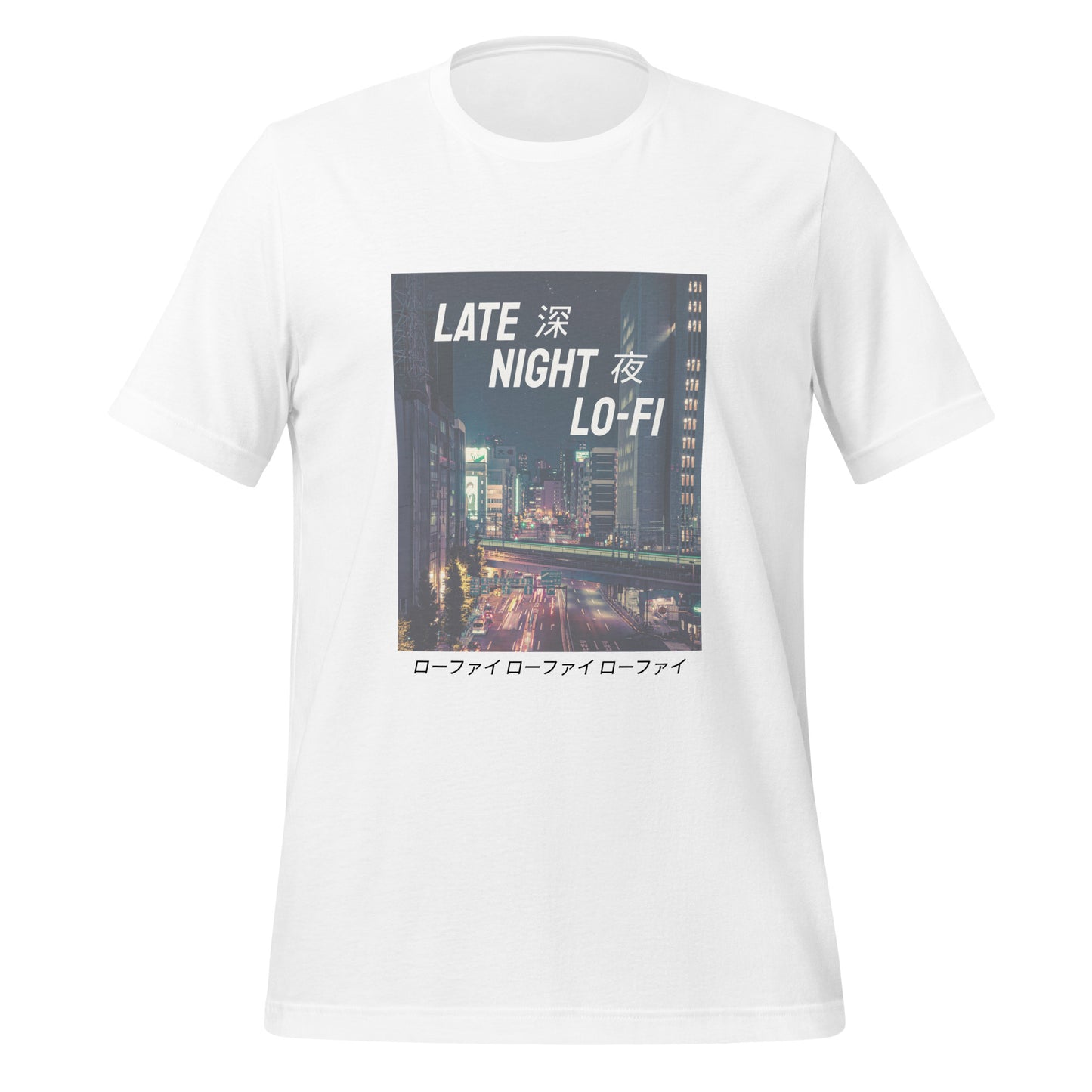 Late Night Lo-Fi City Life White Vaporwave Soft Tee T-Shirt